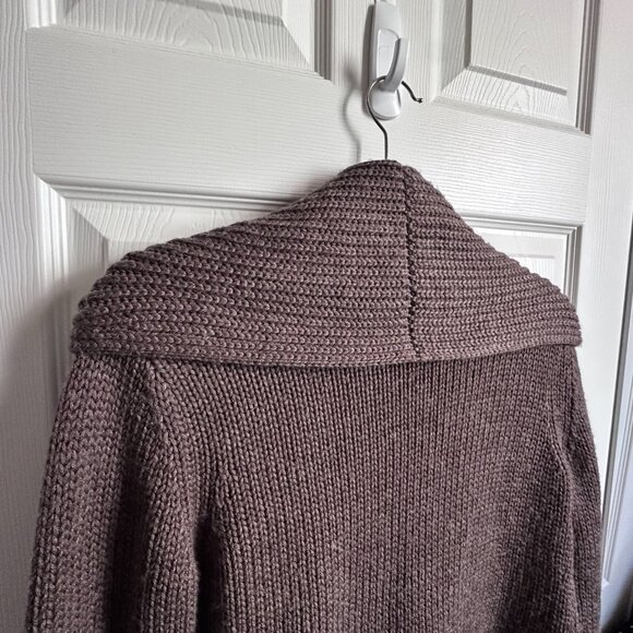 Soft Surroundings Sweater Women's Small Belted Brown Wool Blend Open Cardigan - Picture 3 of 10